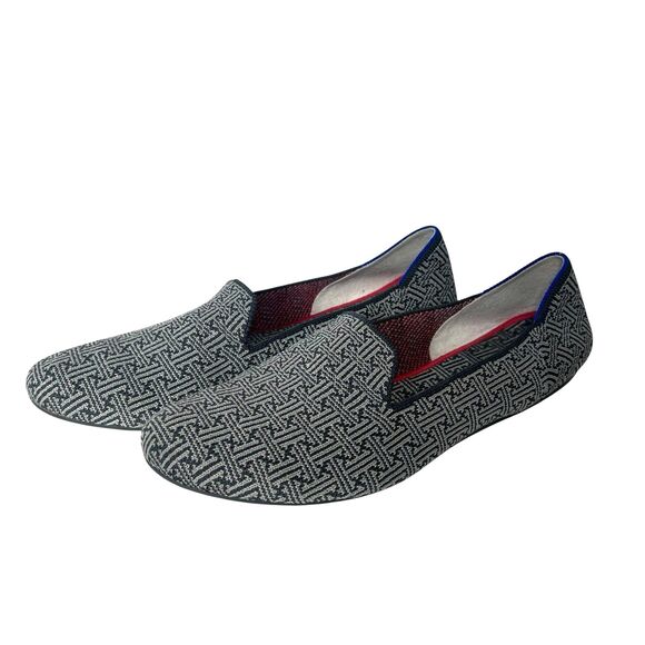 Rothy’s Charcoal Grid Loafers Slip On Shoes Comfort Geometric Retired Women 10.5